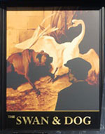 The pub sign. The Swan & Dog, Great Chart, Kent
