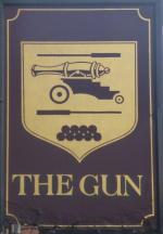 The pub sign. The Gun, Spitalfields, Central London