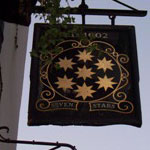 The pub sign. The Seven Stars, Aldwych, Central London