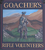 The pub sign. Rifle Volunteers, Maidstone, Kent