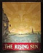 The pub sign. The Rising Sun, Brentwood, Essex